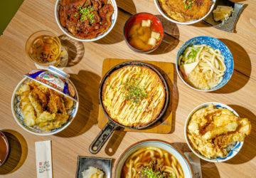 A Tendon Kohaku spread representing Japan