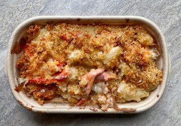 Truffle lobster mac and cheese and grilled corn