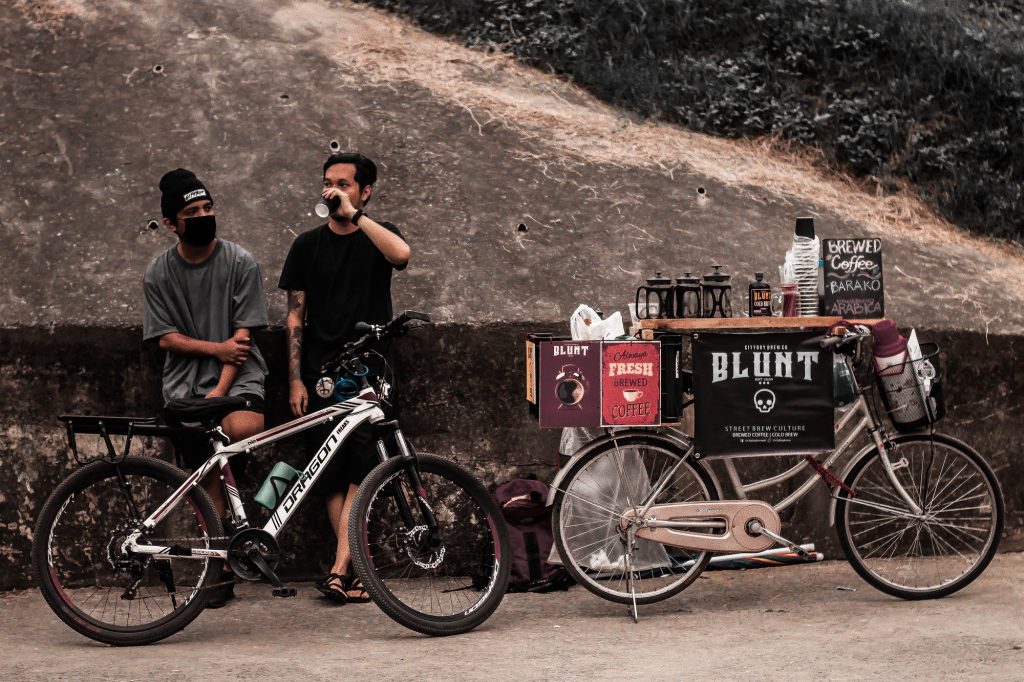 There’s a sense of novelty to the act of brewing on a bicycle