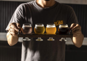Elias Wicked Ales and Spirits beer flight