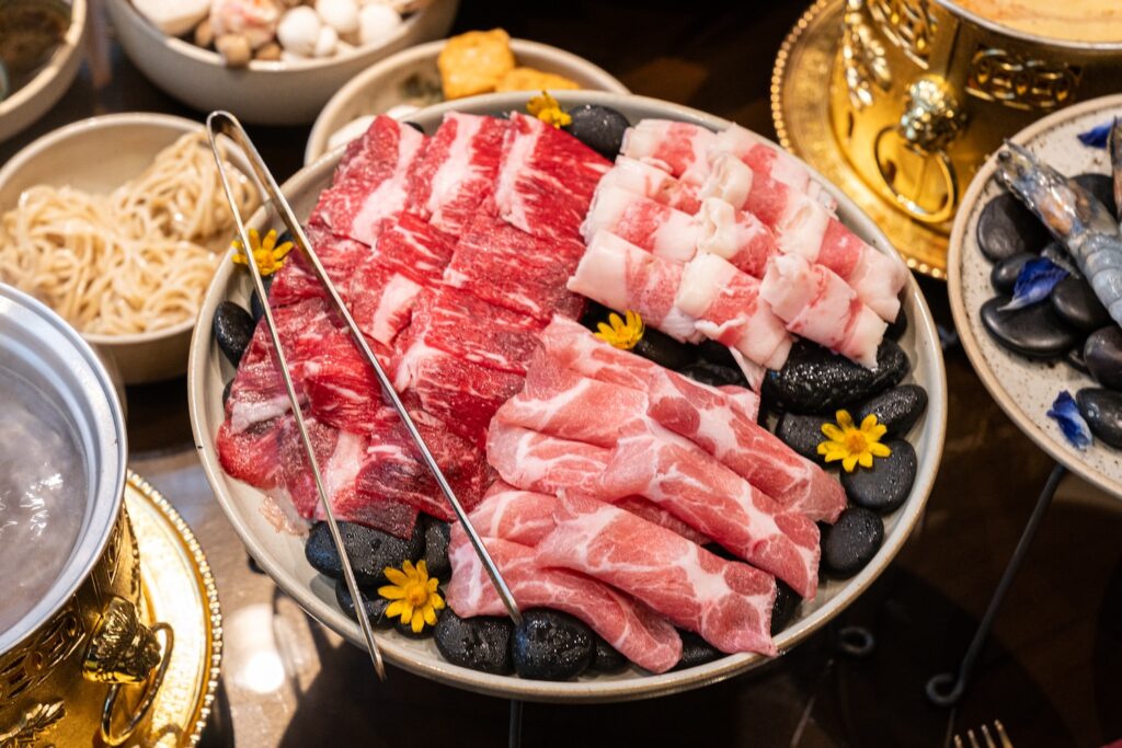 Meat options range from P750 (pork belly) to P4,800 (Japanese wagyu A5)